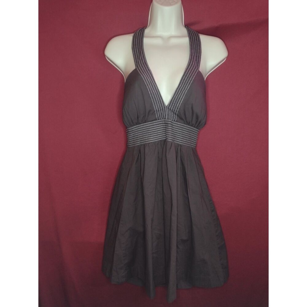 Speechless Size 7 Brown Fit & Flare Halter Dress - Y2K Vintage